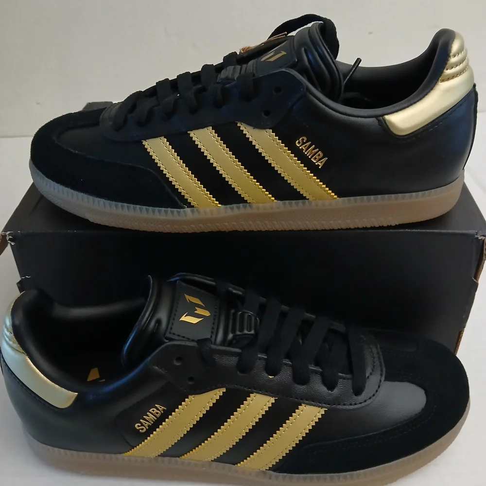 Adidas Samba Black and Gold Sneakers Size 6 New $110 - Picture 10 of 12